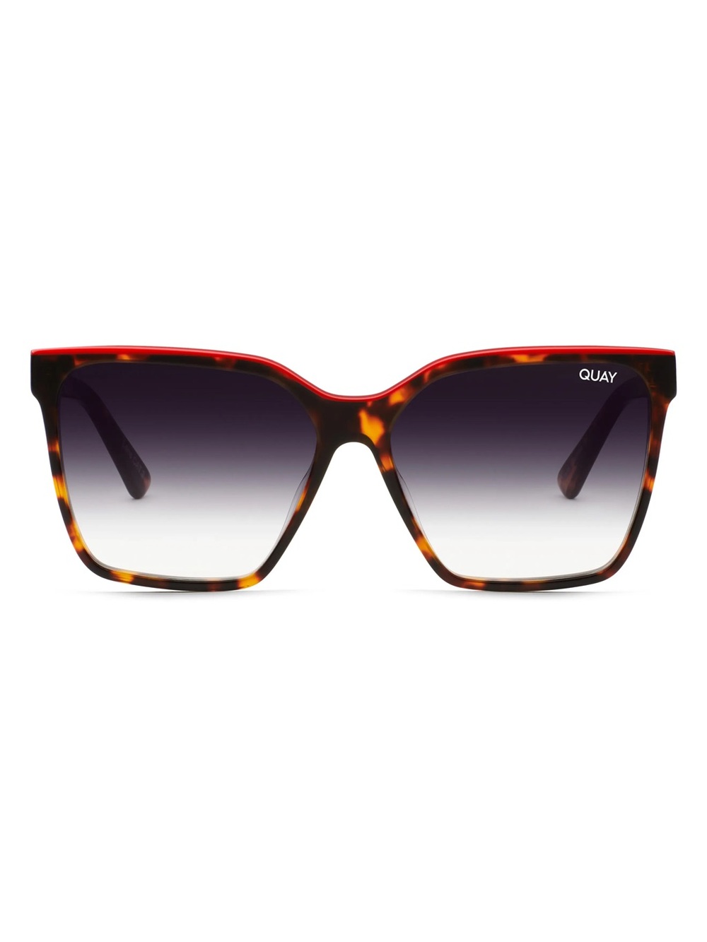 Quay Australia Tortoiseshell Frame with Red Trim Gradient Sunglasses